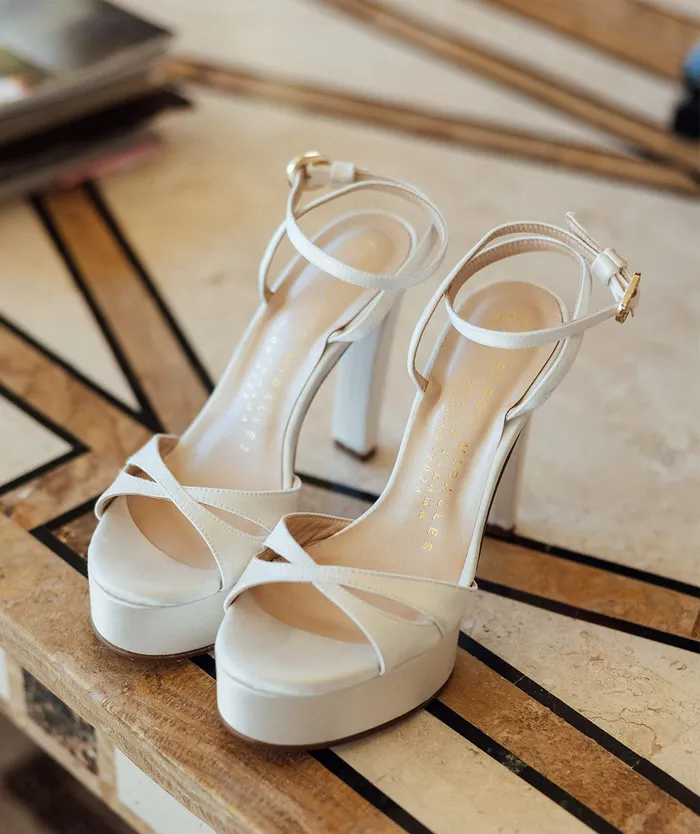 Women Patricia White 8211 Heeled Sandals Pedro Miralles