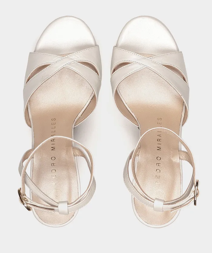 Women Patricia White 8211 Heeled Sandals Pedro Miralles