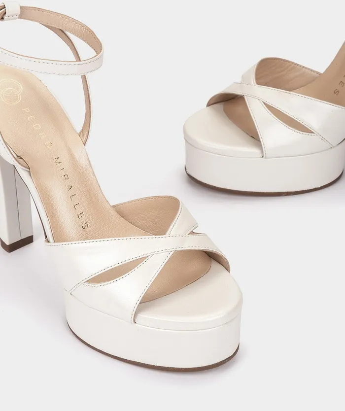 Women Patricia White 8211 Heeled Sandals Pedro Miralles