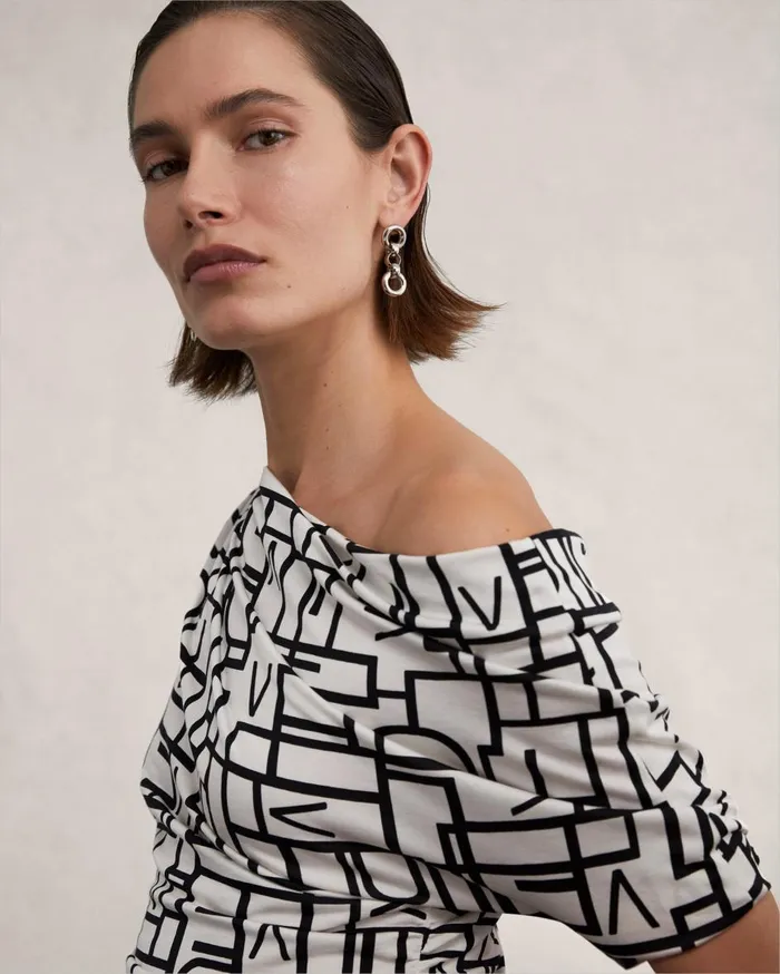 Women Percy Top Logo Love Ivory DVF Tops