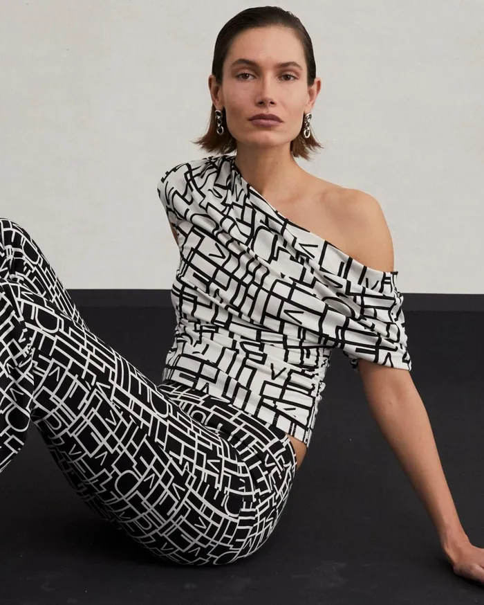 Women Percy Top Logo Love Ivory DVF Tops