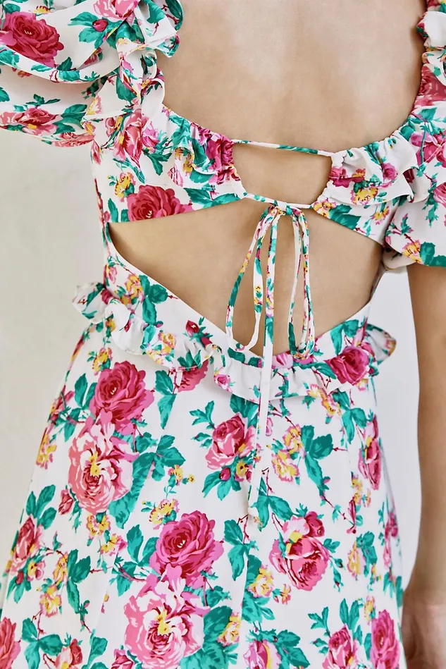 Women Printed Dresses Free People Imogen Mini Dress Ivory