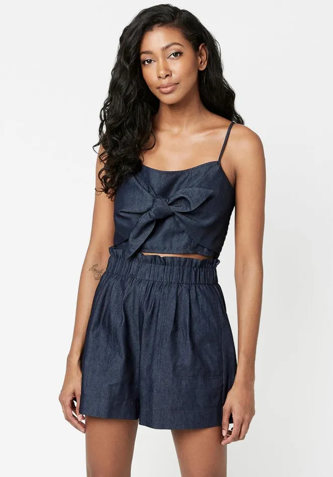 Women PullOn Hepburn Dark Denim Shorts Dark Denim Buffalo David Bitton Dresses and Jumpsuits