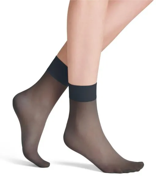 Women Pure Matt 20 DEN Women Anklets Graphite FALKE Fullyfashioned Stockings