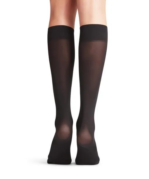 Women Pure Matt 50 DEN Women Kneehigh Socks Black FALKE Fullyfashioned Stockings