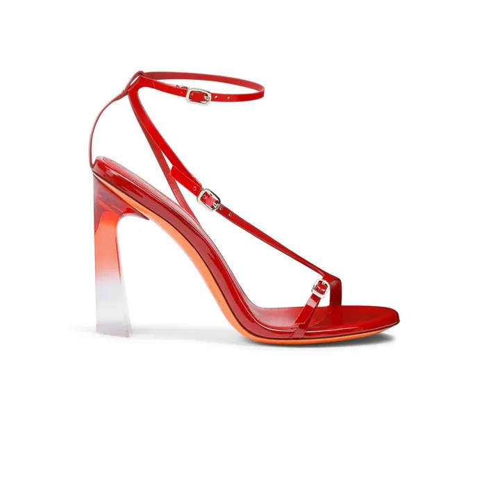 Women Red Patent Leather HighHeel Sandal Santoni Sandals