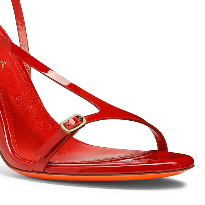 Women Red Patent Leather HighHeel Sandal Santoni Sandals