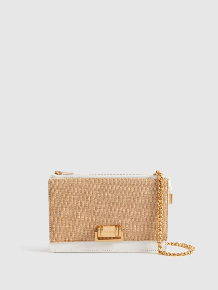 Women Reiss Bags Picton Leather Chain Crossbody Bag White