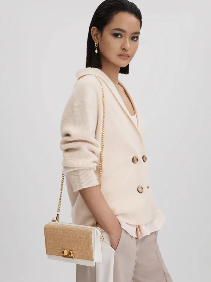 Women Reiss Bags Picton Leather Chain Crossbody Bag White