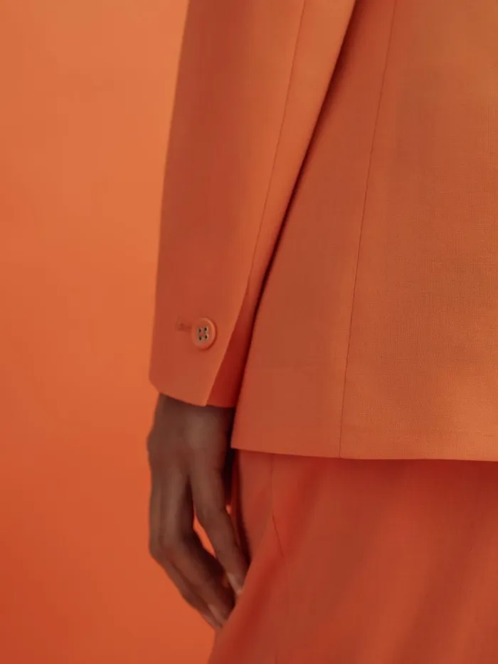 Women Reiss Blazers F1 Belted Single Breasted Blazer Papaya