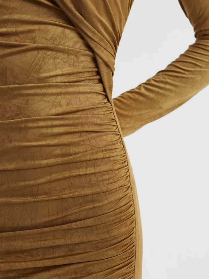 Women Reiss Brands Other Ruched Mini Dress Gold