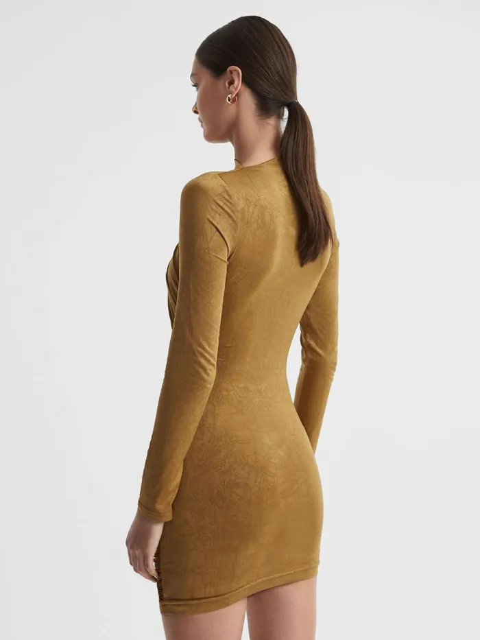 Women Reiss Brands Other Ruched Mini Dress Gold
