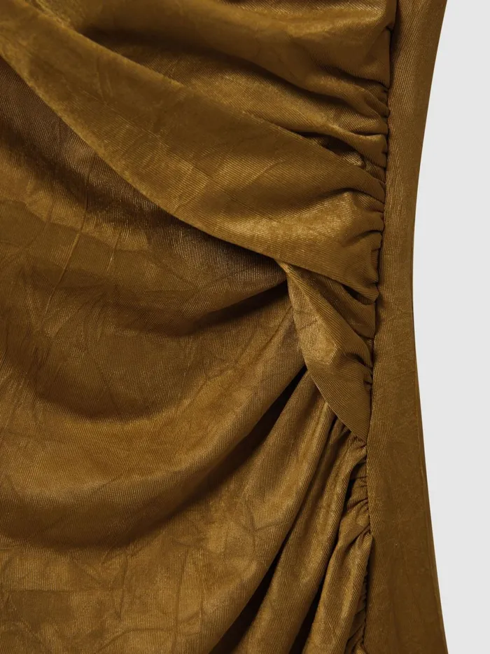 Women Reiss Brands Other Ruched Mini Dress Gold