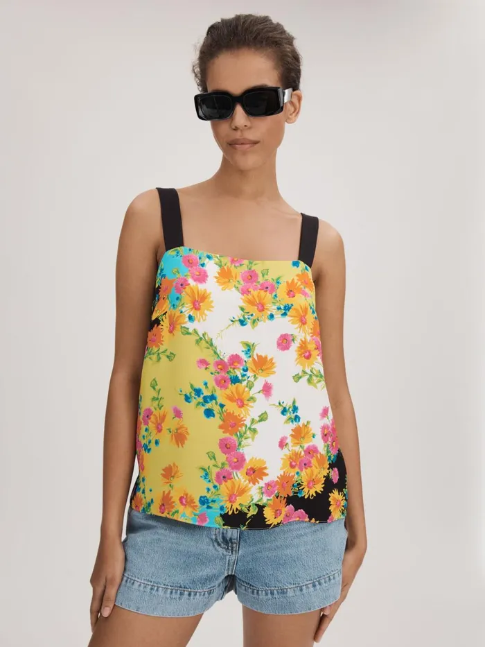 Women Reiss Brands Printed Square Neck Cami Multi
