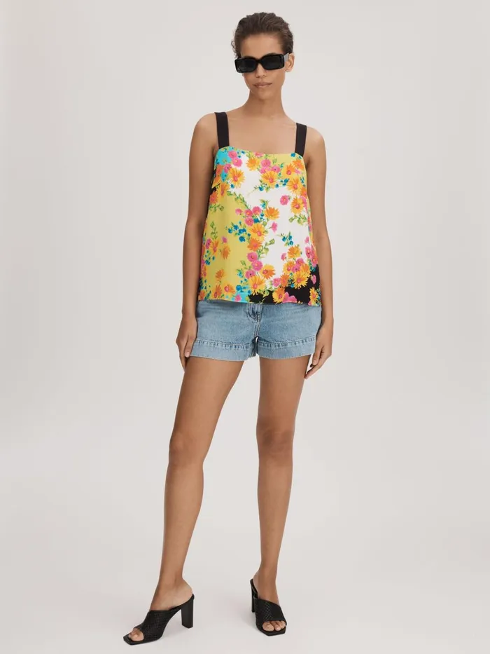 Women Reiss Brands Printed Square Neck Cami Multi
