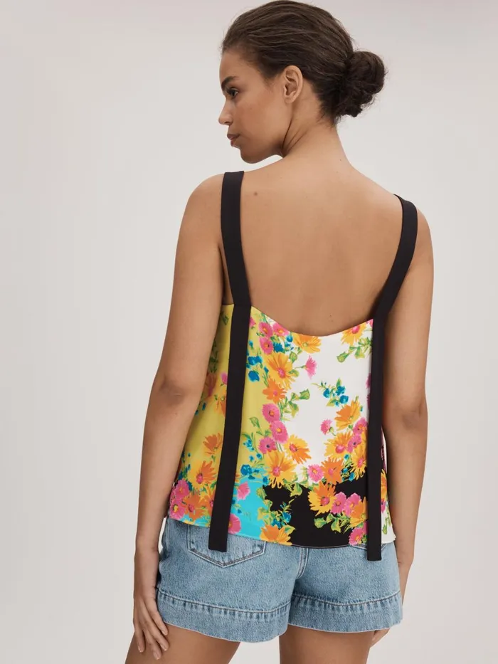 Women Reiss Brands Printed Square Neck Cami Multi