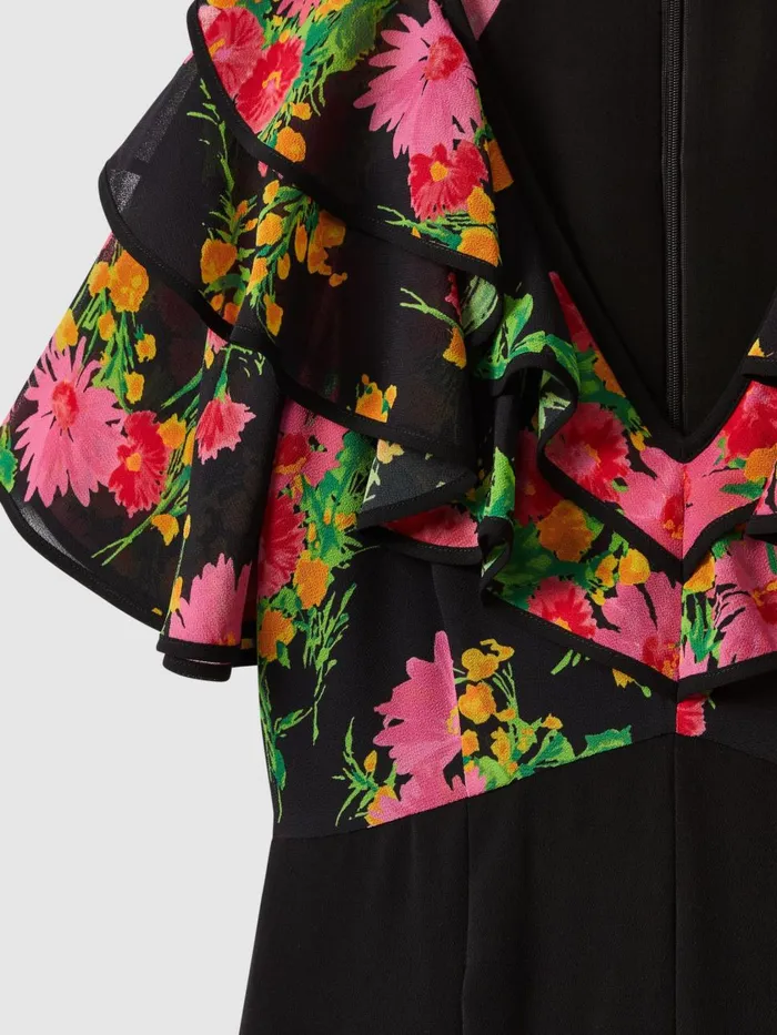 Women Reiss Brands Ruffle Sleeve Jumpsuit Pinkblack