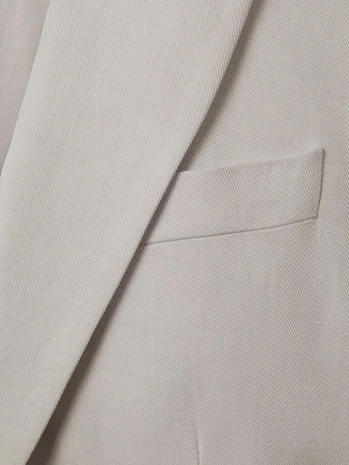 Women Reiss Coats Farrah Single Breasted Suit Blazer With TENCEL Fibers Light Grey