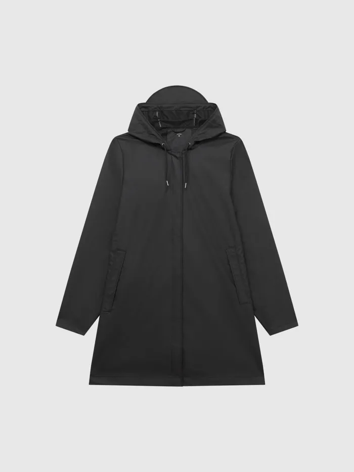 Women Reiss Coats Rains Hooded Aline Jacket Black