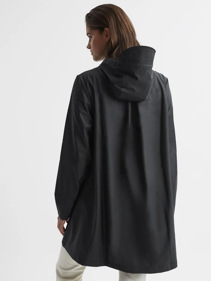 Women Reiss Coats Rains Hooded Aline Jacket Black