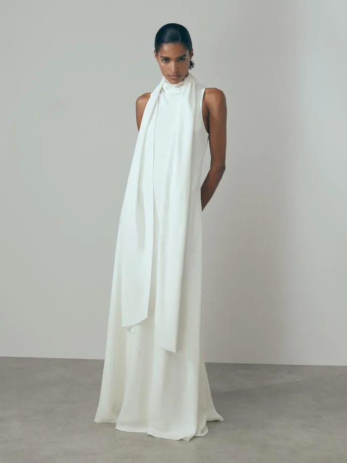 Women Reiss Dresses Cape Maxi Dress Ivory