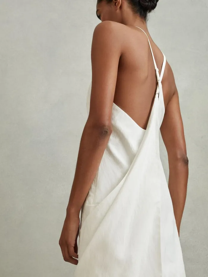 Women Reiss Dresses India Lyocell Blend Wrap Detail Mini Dress White