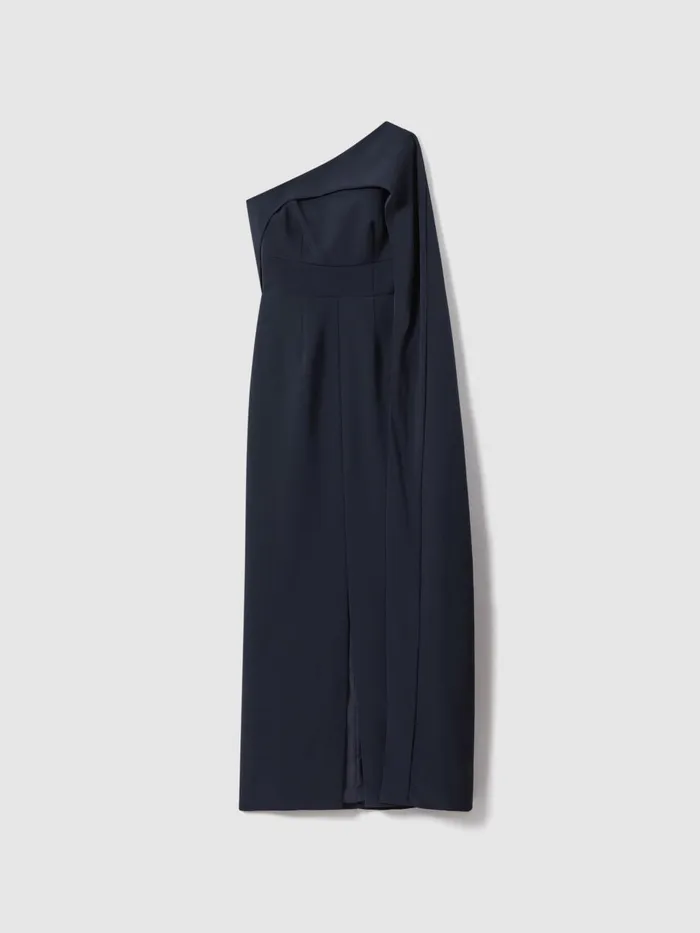 Women Reiss Dresses OffTheShoulder Cape Maxi Dress Navy