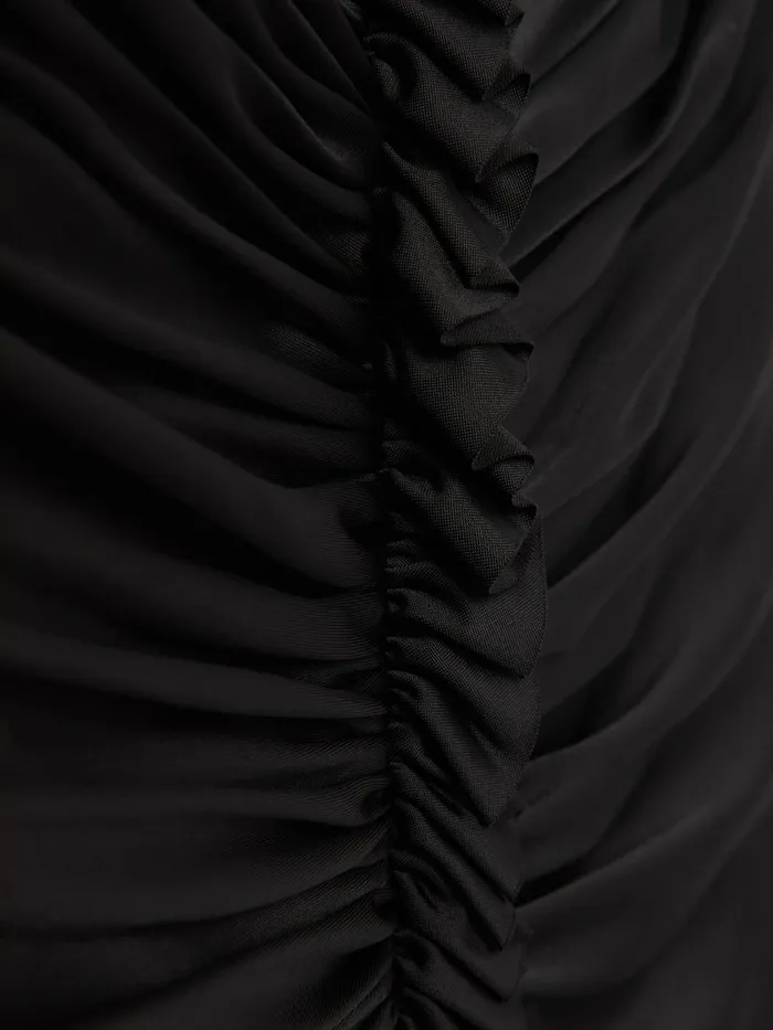 Women Reiss Dresses Ruched Jersey Midi Dress Black