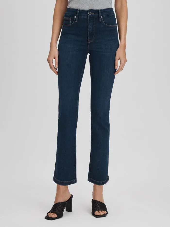 Women Reiss Jeans American Good American Slim Fit Cropped Jeans Blue