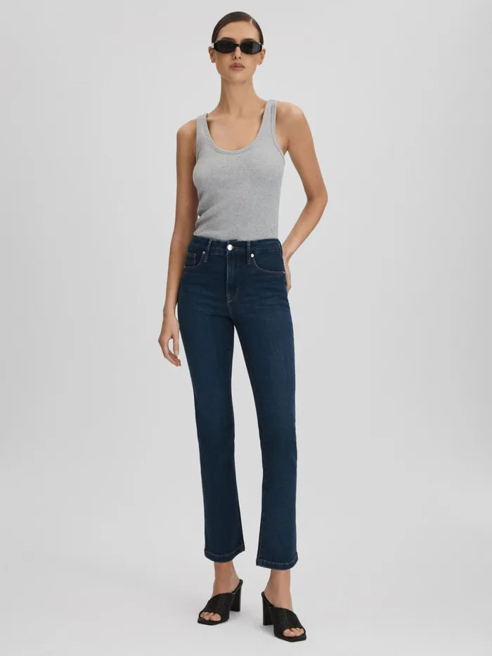 Women Reiss Jeans American Good American Slim Fit Cropped Jeans Blue