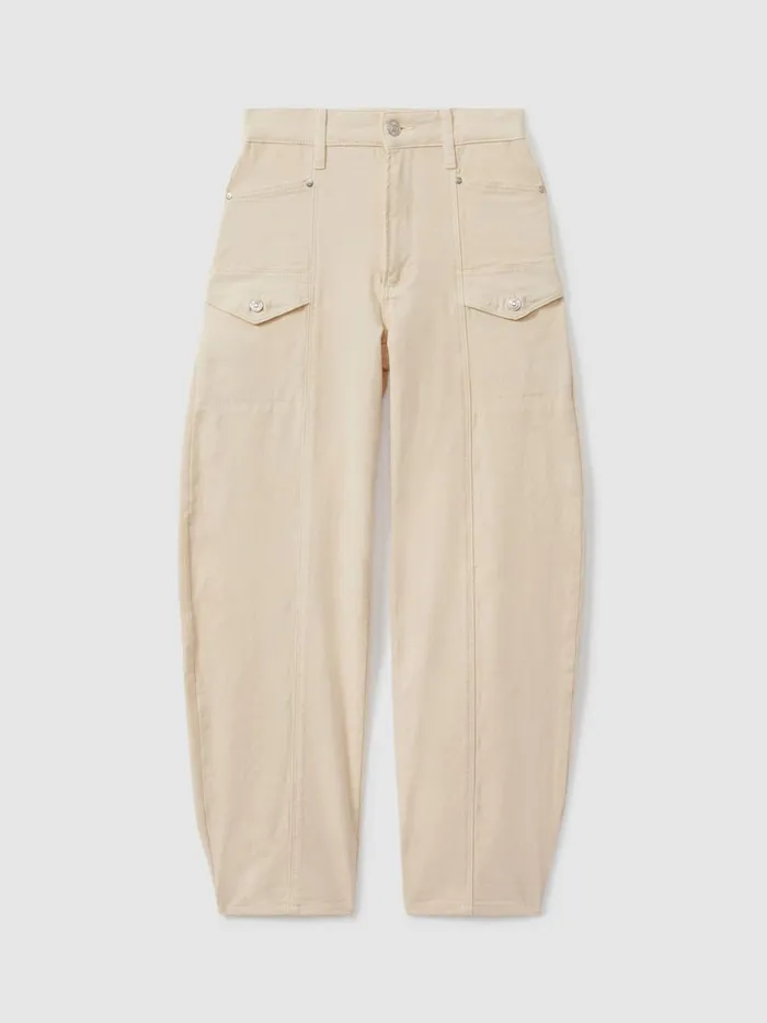 Women Reiss Jeans Barrel Leg Jeans Blonde Sand
