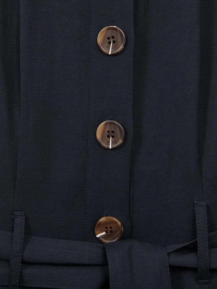 Women Reiss Jumpsuits and Playsuits Perla Belted Wide Leg Jumpsuit Navy