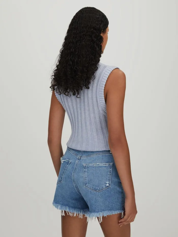 Women Reiss Knitwear Cable Knit Vest Soft Blue