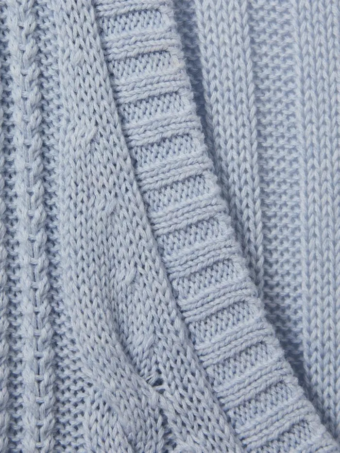 Women Reiss Knitwear Cable Knit Vest Soft Blue