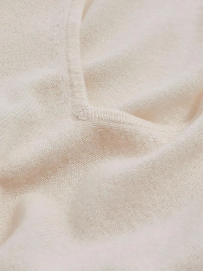 Women Reiss Knitwear Collection Cashmere Cropped Reversible Jumper Milk