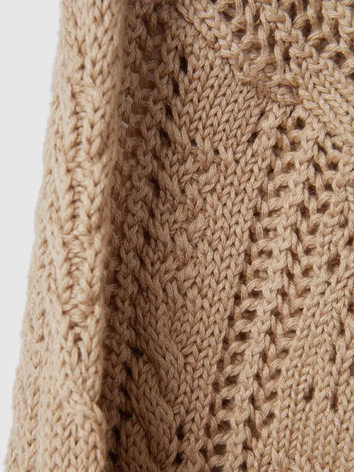 Women Reiss Knitwear Tiffany Cotton Blend Open Stitch Cardigan Neutral