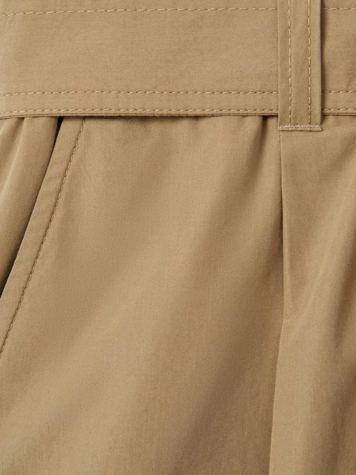 Women Reiss Pants Delia Cotton Tapered Parachute Trousers Sand