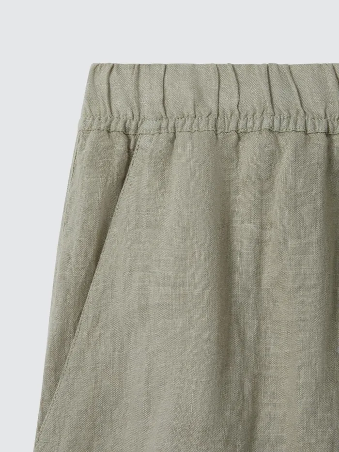 Women Reiss Shorts Cleo Linen Garment Dyed Drawstring Shorts Sage