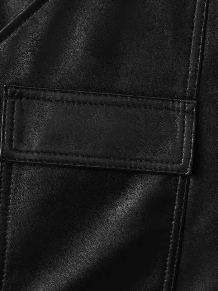 Women Reiss Shorts Leather Cargo Shorts Black