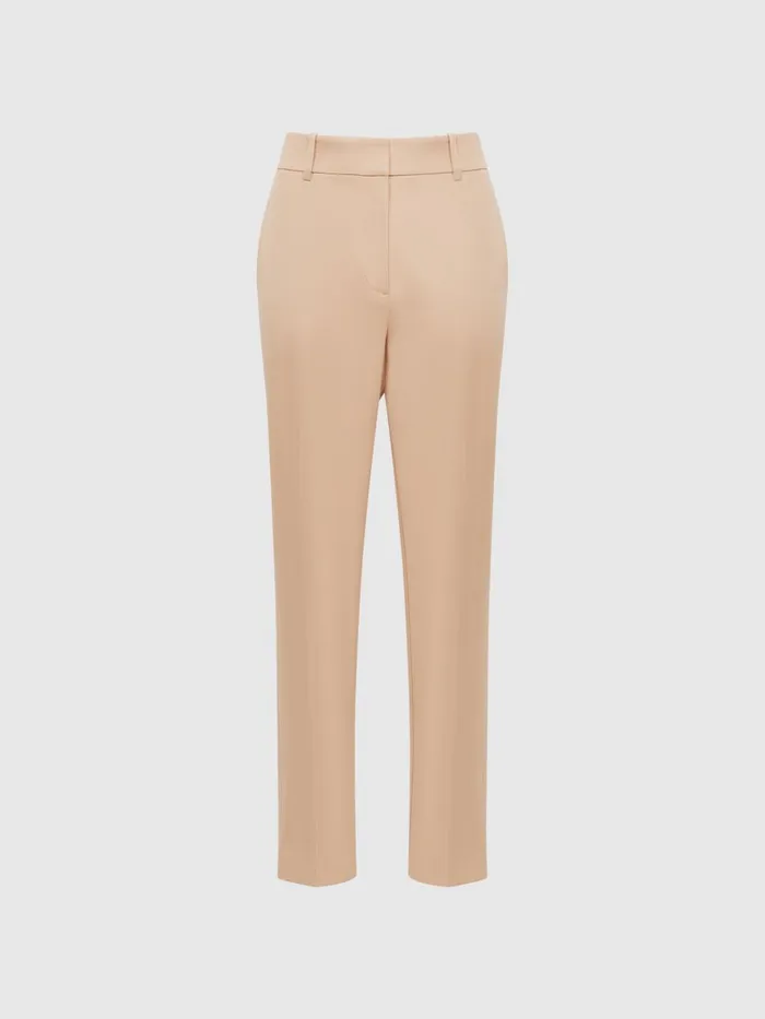 Women Reiss Suits and Tailoring Ember Slim Fit High Rise Trousers Camel