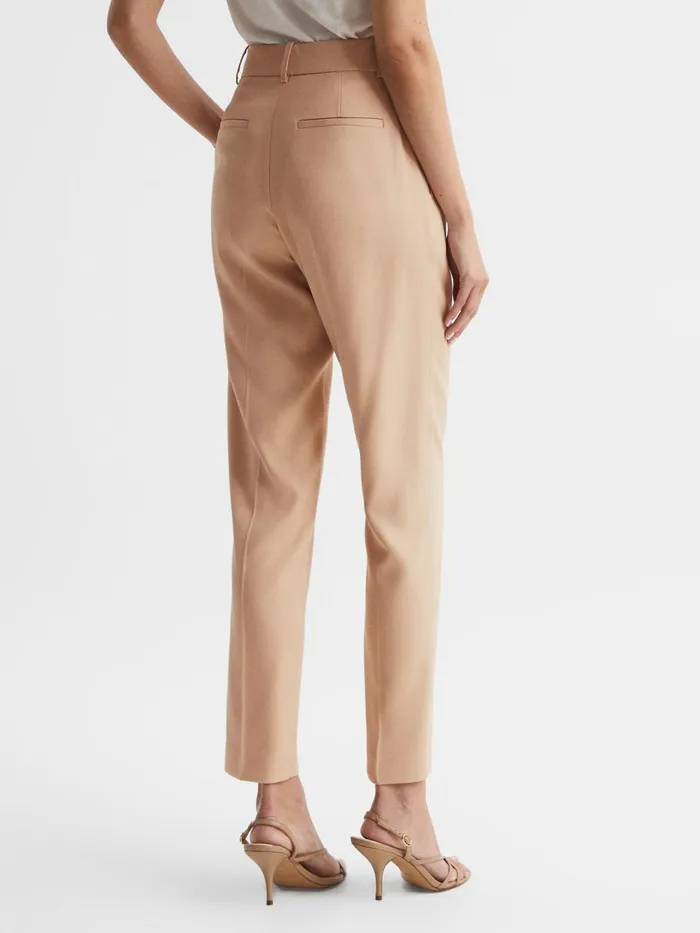 Women Reiss Suits and Tailoring Ember Slim Fit High Rise Trousers Camel