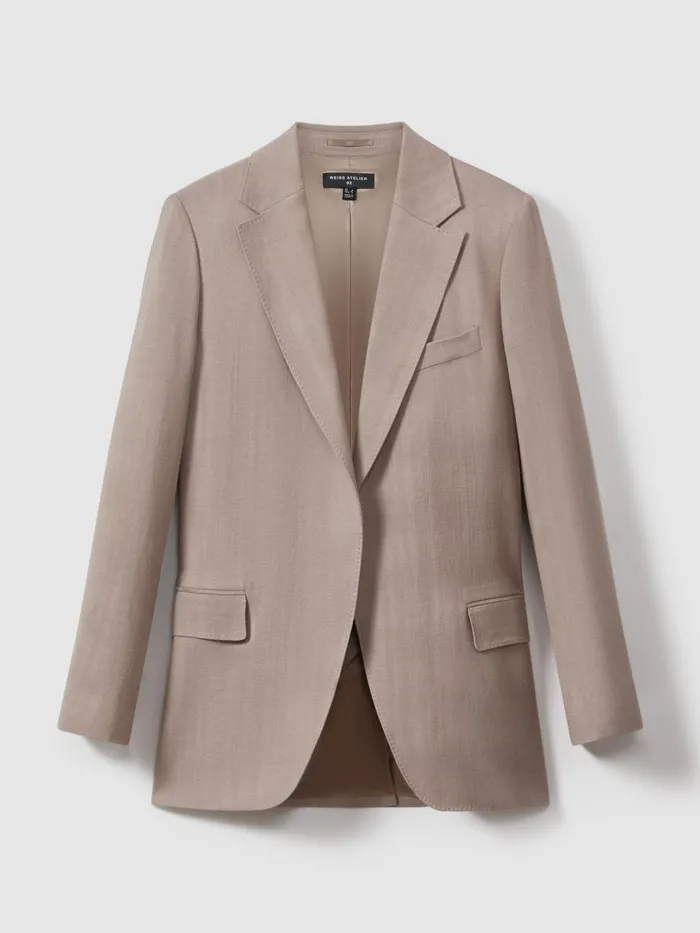 Women Reiss Suits and Tailoring Tailored Double Breasted Suit Blazer Pink