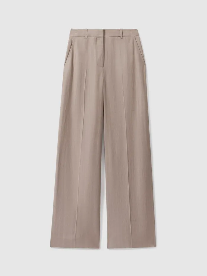 Women Reiss Suits and Tailoring Tailored Wide Leg Suit Trousers Pink