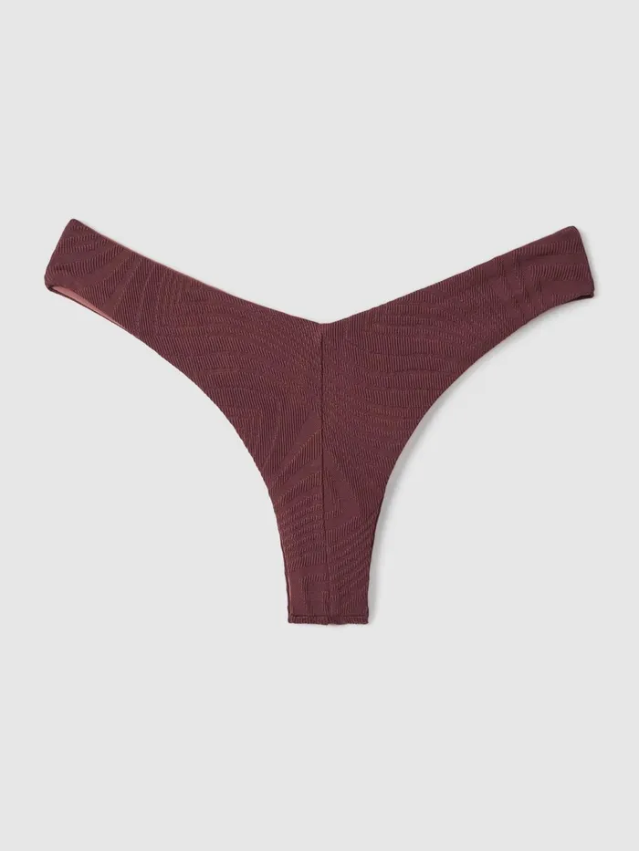 Women Reiss Swimwear High Cut Bikini Bottoms Chestnut