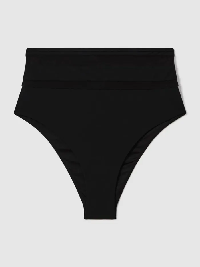 Women Reiss Swimwear Jemma High Rise Mesh Bikini Bottoms Black