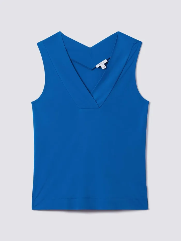 Women Reiss Tops Taylor VNeck Shell Blouse Blue