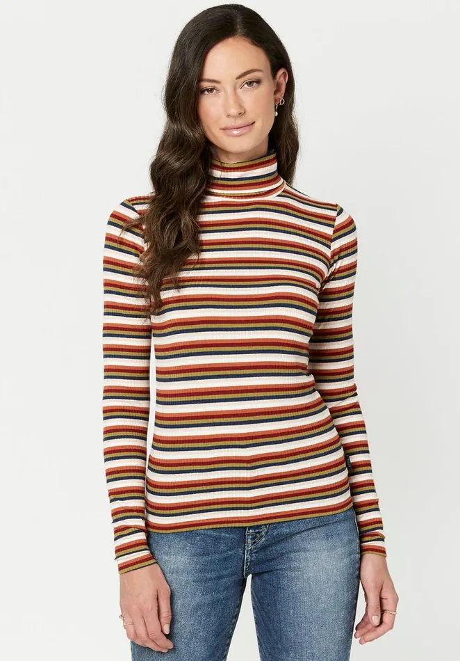 Women Ribbed Retro Stripe Mavra Turtleneck Retro Stripe Buffalo David Bitton Sweaters Women Ribbed Retro Stripe Mavra Turtleneck Retro Stripe Buffalo David Bitton Sweaters