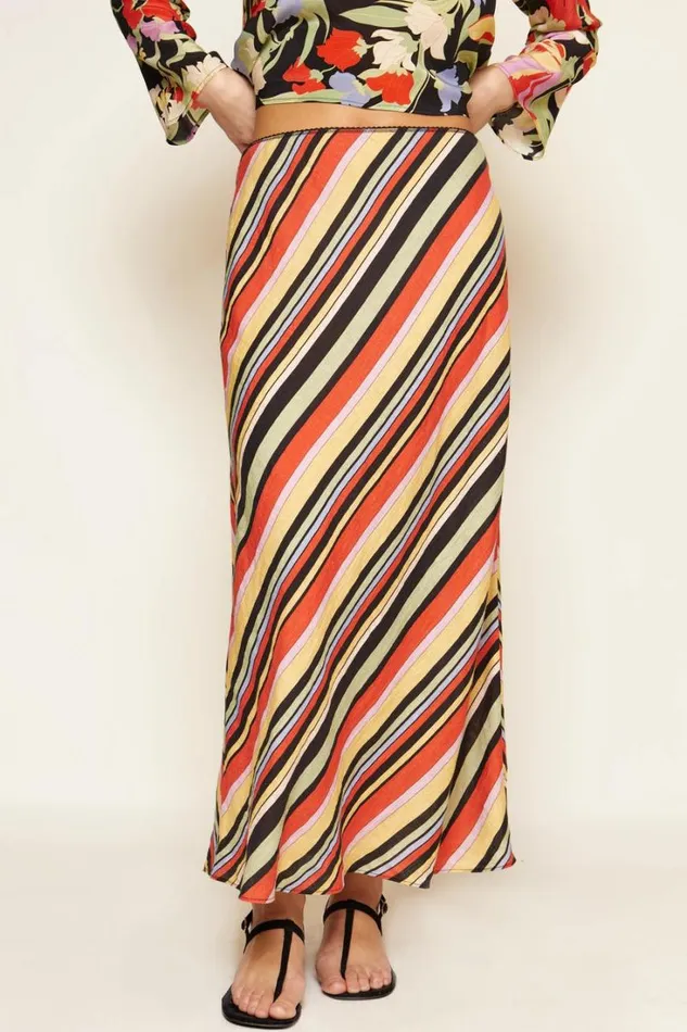 Women RIXO All Clothing Ardith Midi Skirt Sorento Stripe Multi