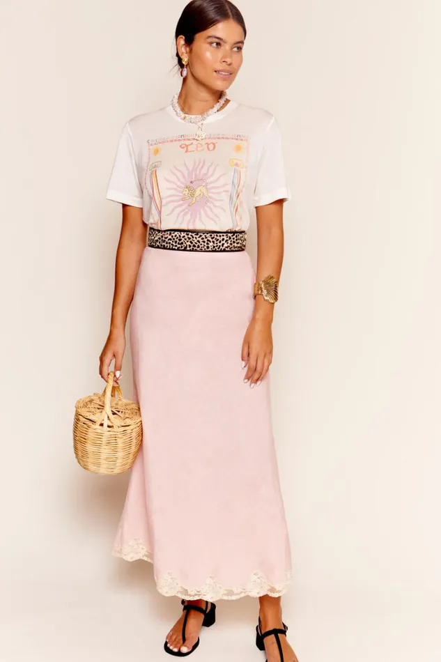 Women RIXO All Clothing Crystal Midi Skirt Powder Pink