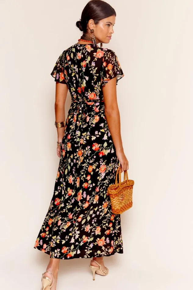 Women RIXO All Clothing Florida Midi Dress Waterblossom Noir